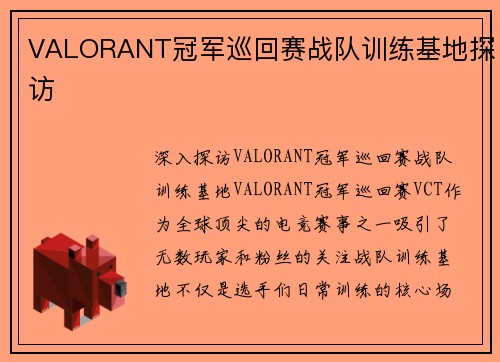 VALORANT冠军巡回赛战队训练基地探访